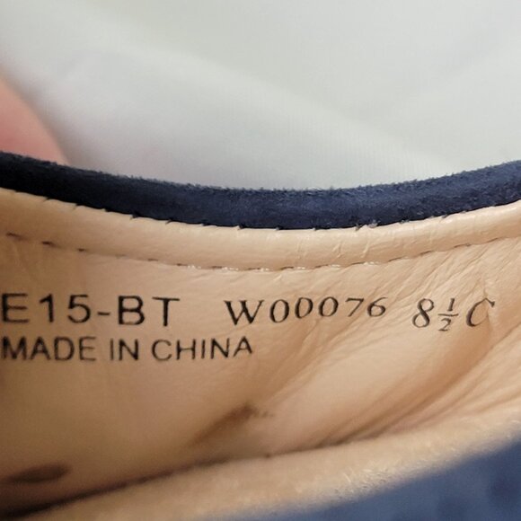 Cole Haan Leather Wedge Shoes Women 8.5 Blue Suede Loafer Slip On Cushioned 39 - Picture 4 of 16